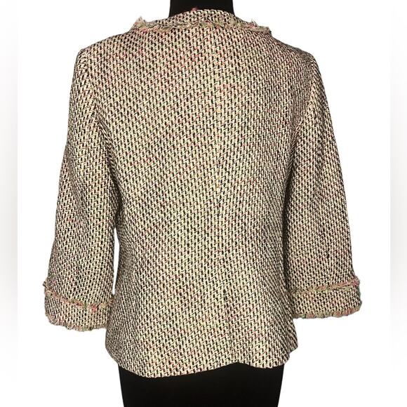 Talbots Tweed Multicolored Ladylike Office Neon Artsy Colorful Blazer 12P - Picture 5 of 8